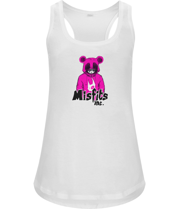 White Vest - T-Shirt - Organic Cotton - White Vest - Misfits - Misfits Inc Black White Sugar Pop Pink